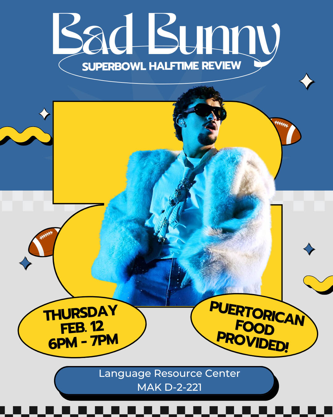 Bad Bunny Superbowl Event Flyer